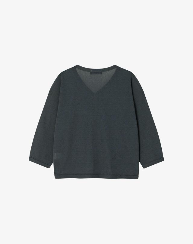 로토토베베 브리즈 브이넥 가디건 차콜 퓨터 착용컷