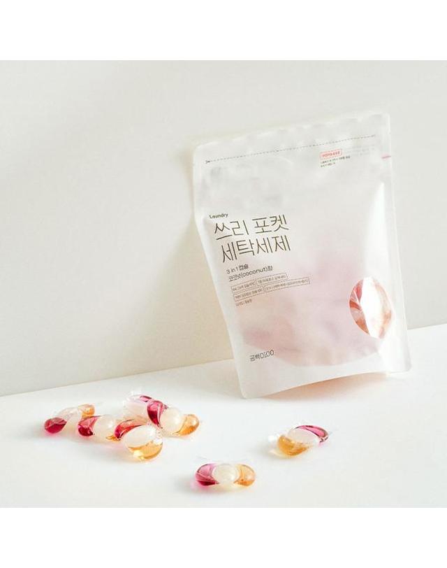 공백0100 공백 3in1 올 인원 포켓 세탁세제 섬유유연제+세탁+향기 14ml x 30개입 4개 착용컷