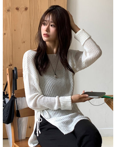Boat-neck Loosefit Cool Knit White AT6SWB010WT