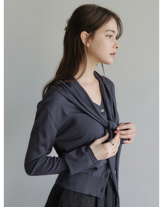 앳코너 멀티웨이 숄 스카프 가디건 차콜 AT6CDA008CC 착용컷