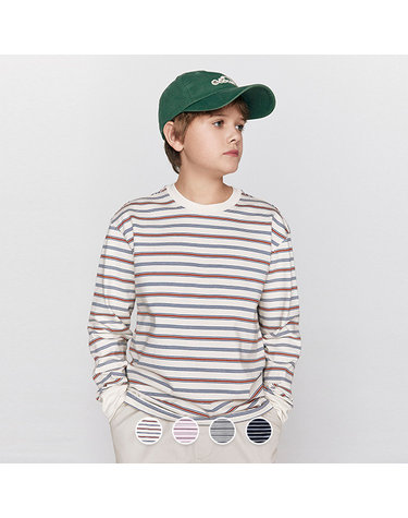 [보리보리] 03026511 헤비코튼 멀티 스트라이프 긴팔티