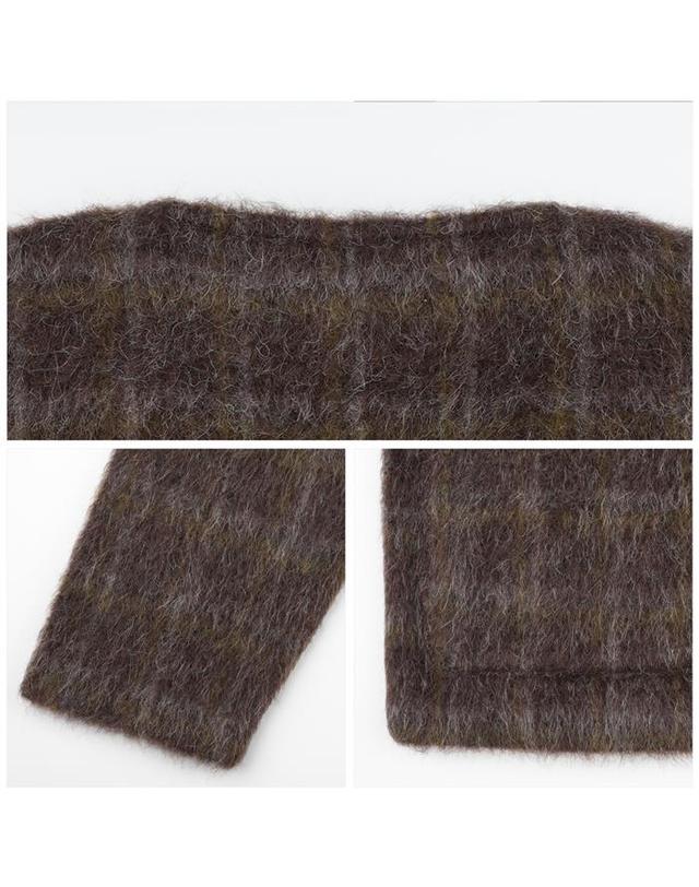 아워레가시 아워레가시 M4256CD BROWN 도르프 체크 가디건 착용컷
