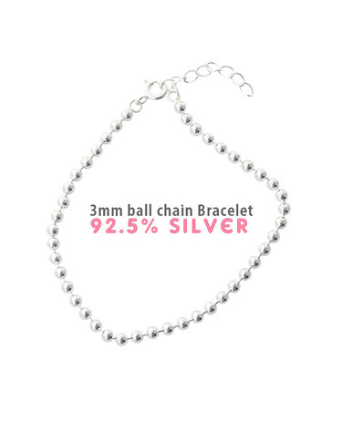 (실버) 3mm 볼 팔찌
