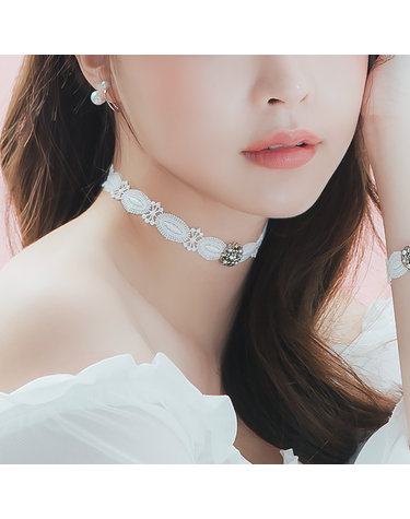 에스닉 레이스 초커 목걸이