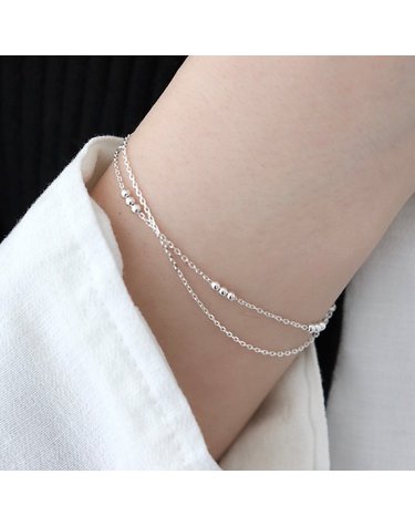 [Silver925] Layered ball bracelet