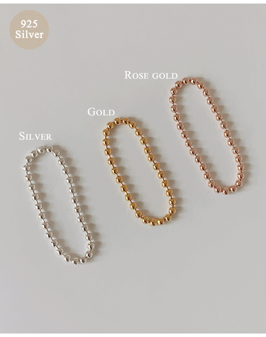 [925 silver] Bead thread ring B 72