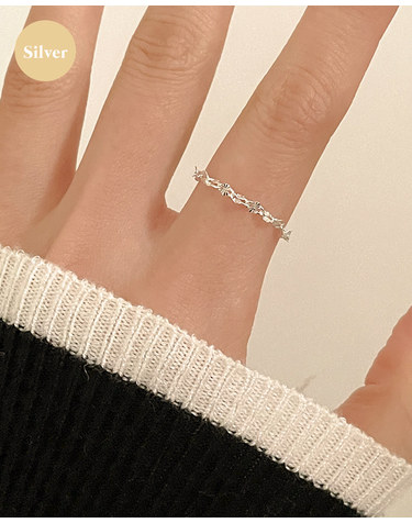 [925 Silver] Star twist ring B 22