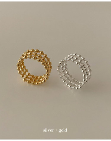 [925 Silver] Three-line ring B 78