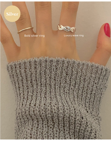 [925 silver] Luxury wave ring B 10
