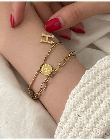 [써지컬스틸] Simple H one bracelet