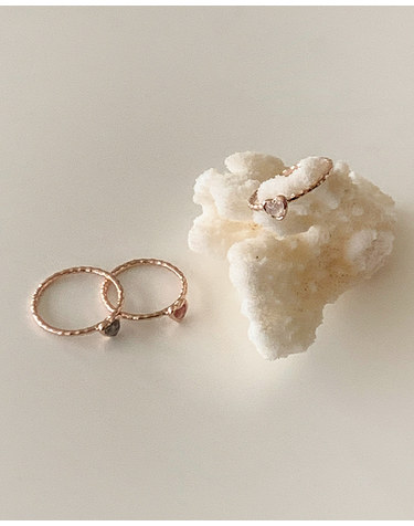 [925 Silver] Heart Stone Ring B 21