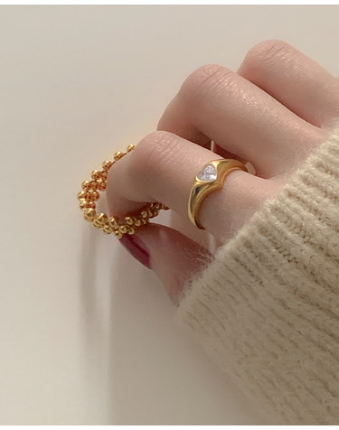 [925 Silver] Ruffle heart ring B 34
