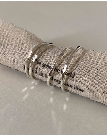 [925 Silver] Slim line ring B 74