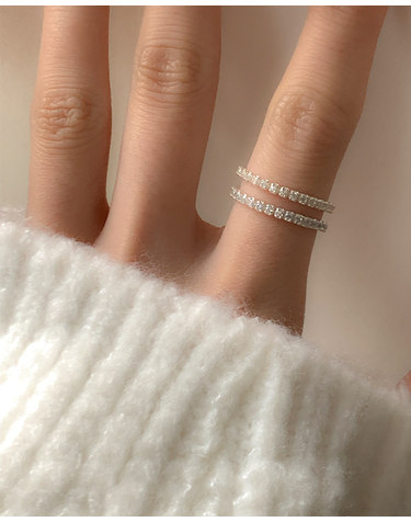 [925 Silver] Cubic slim ring B 09