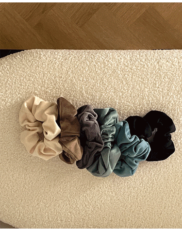 Basic suede scrunchie H 12