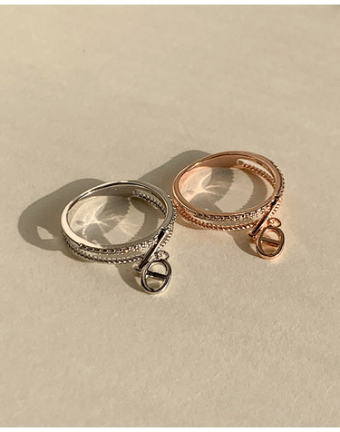 [925 Silver] Elle H ring B 54