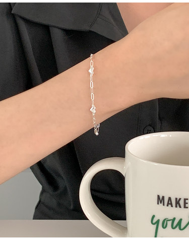 [925 silver] lover heart bracelet C 32
