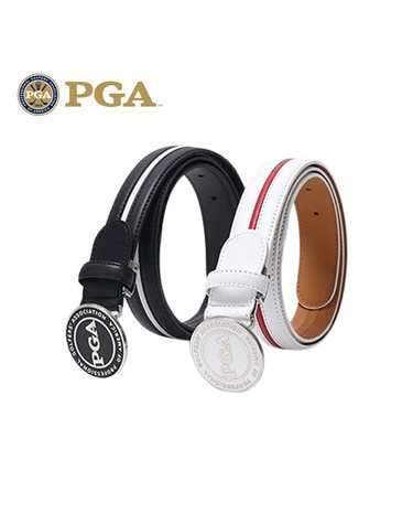 PGA골프 천연소가죽 라인 배색 골프 벨트 PG0LBT53