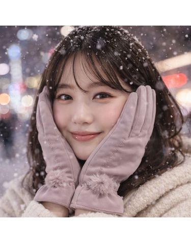 [보리보리] 여성 패딩 보아털 방한장갑 터치장갑 겨울 스마트폰