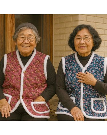 [보리보리] 레트로 꽃무늬 엄마조끼 겨울 누빔 보아털 촌캉스 베스트 김장 캠핑