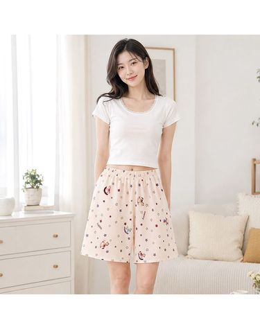 [보리보리] 1+1 여성 여름 캐주얼 홈웨어 반바지 가벼운 포포면 잠옷 하의세트