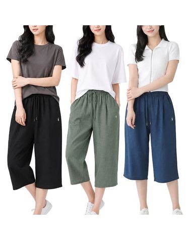 [보리보리] 여성 여름 앞주름 벌룬팬츠 인조인견 7부 빅사이즈 밴딩 통바지
