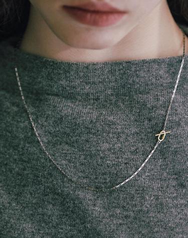 [925 silver] Mini rock toggle bar necklace (Combi) BH3N39365C9500