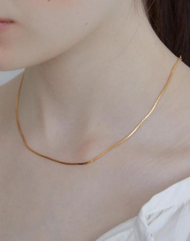[925 silver] Flat s chain necklace (Yellow) BH7N40711Y9420
