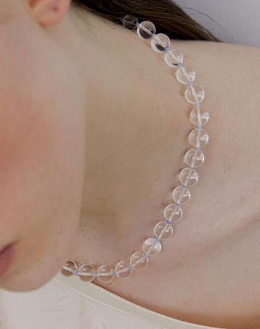 Glass bead necklace (White) BH7N56761WB420