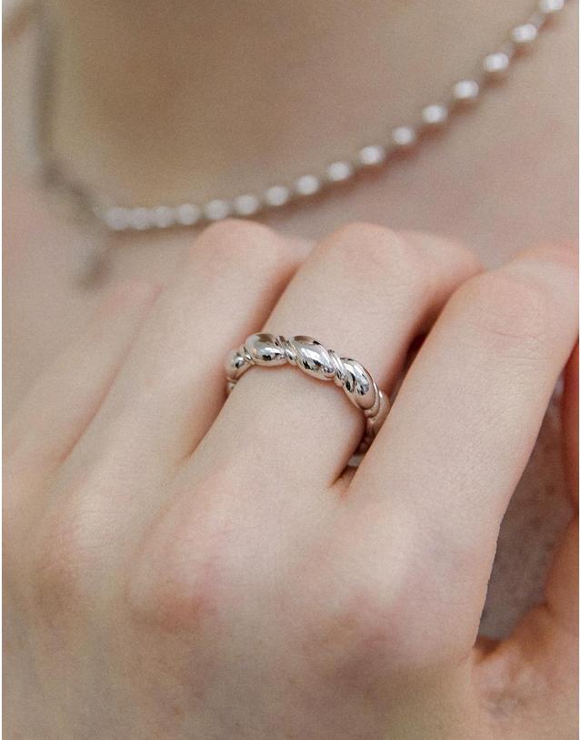 바이이에르 [925 silver] Rope ring (White) BH7R56732W9 착용컷