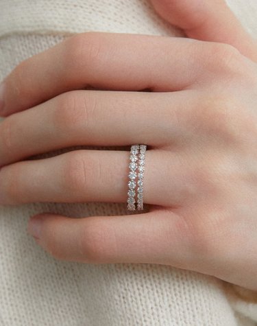 [925 silver] Flower white tennis ring 2.0mm (White) BH7R61702W9