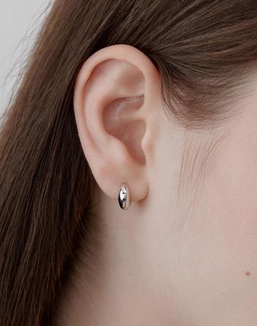 [925 silver] Solar pebble earrings (White) BH7E5B804W9XXX