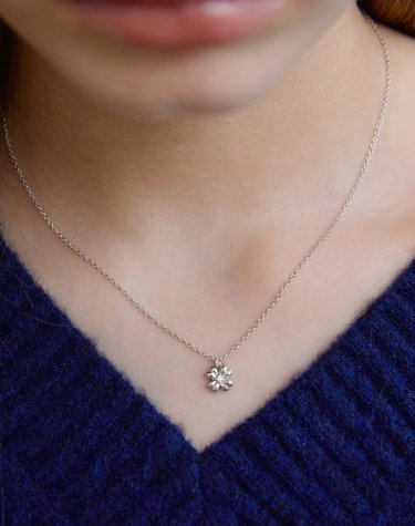 [925 silver] Clover mini necklace (White) BH7N5B812W9450