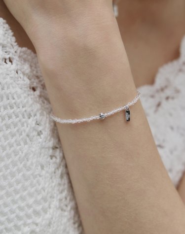펌킨 비즈 클리어 화이트 팔찌 (White) BH7B66783WB190