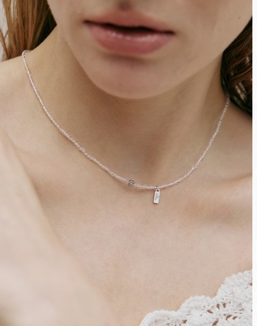 펌킨 비즈 클리어 화이트 목걸이 (White) BH7N66782WB450