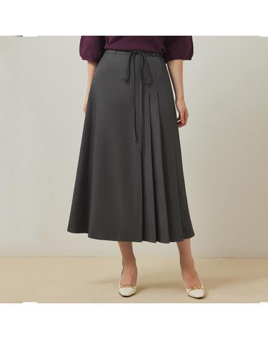 사이드 플리츠 스트링 스커트_VF5F1SK8171