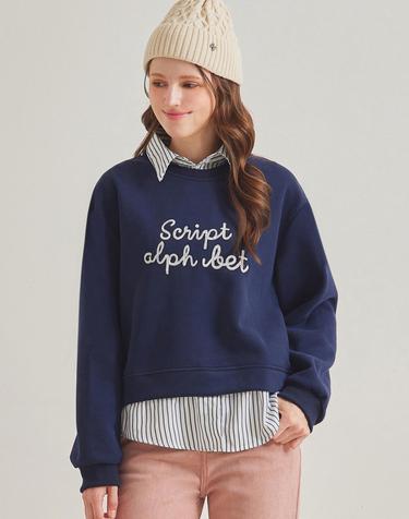 셔츠 배색 스웻 레이어 티셔츠_B5W1TS6511
