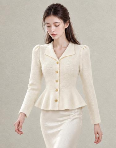 페미닌 라인 페플럼 니트 가디건_VF5W3KC4761