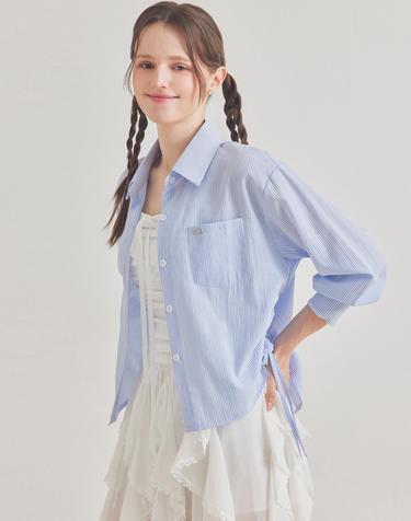 펜던트 옆셔링 줄지 블라우스_B6S1BL5331