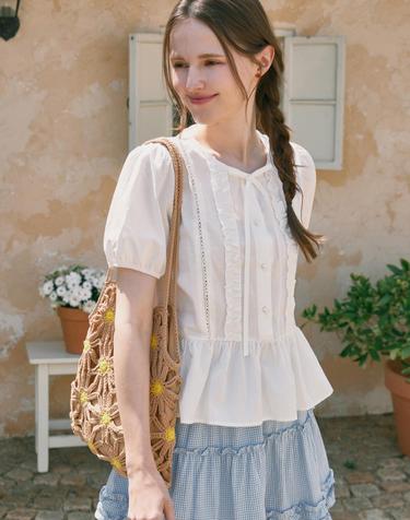 레이스 프릴 티어드 블라우스_B6M3BL5971