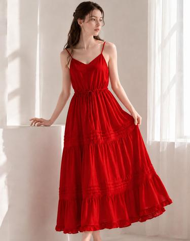 핀턱 티어드 뷔스티에 롱 원피스_VF6M1OP3631