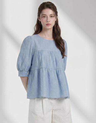 티어드 셔링 링클 블라우스_VF6M1BL5810