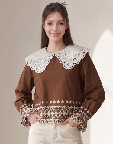 레이스 더블 카라 자수 블라우스_IN6F1BL5171