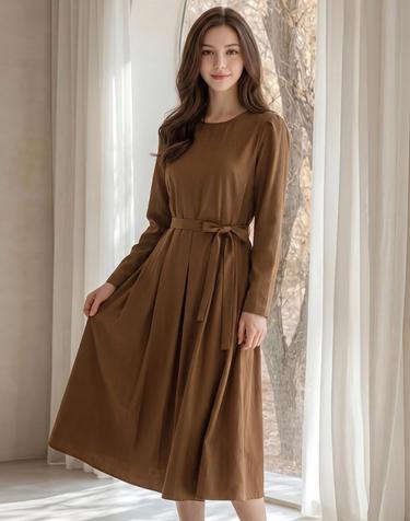 클래식 핀턱 볼륨 원피스_IN6F1OP3281