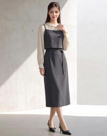 모던 라인 뷔스티에 롱 원피스_IN6F1OP3260