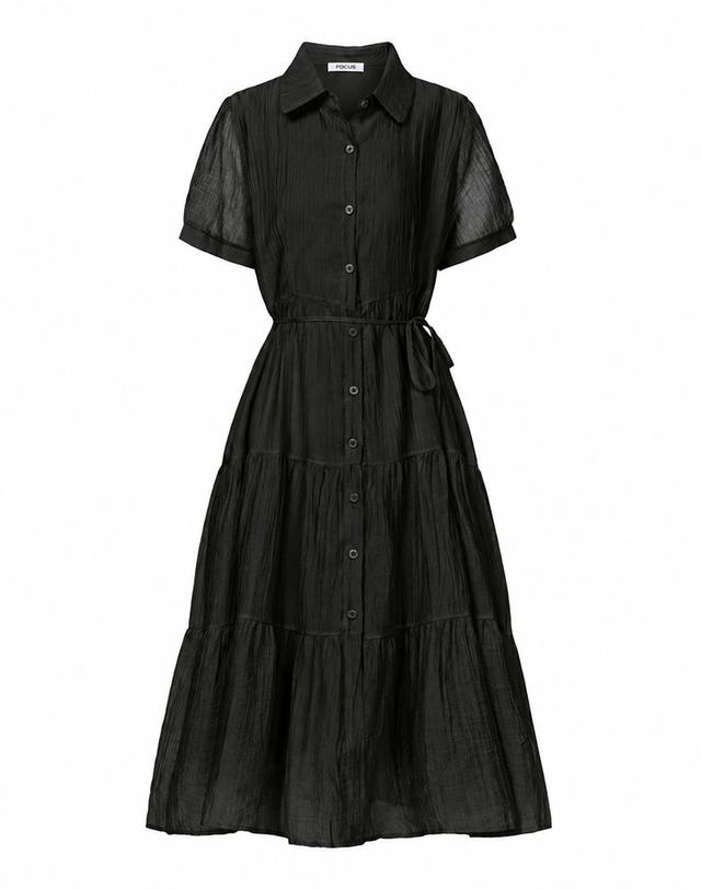 포커스 썸머 티어드 카라 원피스_VF6M3OP3381 착용컷