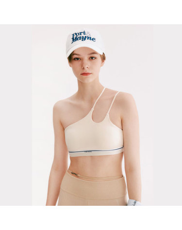[포트메인] T3122LBR01 BE 언발란스 여성 숏 브라탑