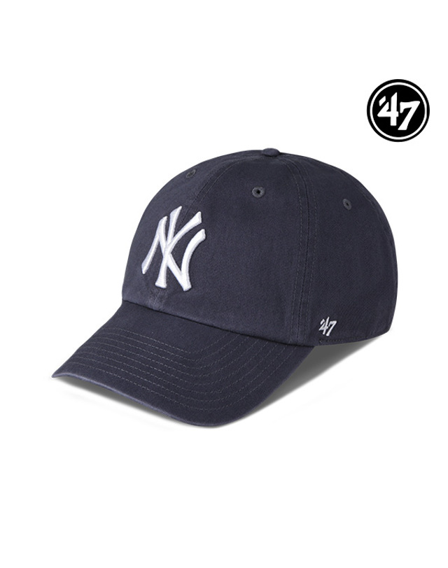 47브랜드 47브랜드 뉴욕 양키스 NY 빅로고 MLB 엠엘비 볼캡 야구 모자 빈티지 네이비 B-RGW17GWS-VN 착용컷