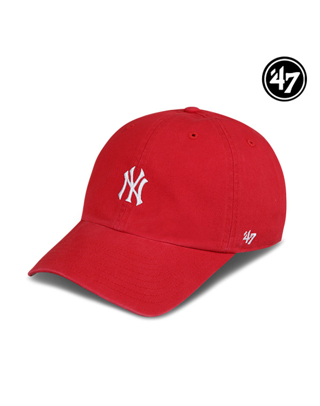 47브랜드 47브랜드 뉴욕 양키스 NY 스몰 로고 MLB 엠엘비 볼캡 야구 모자 레드 B-BSRNR17GWS-RDA 착용컷