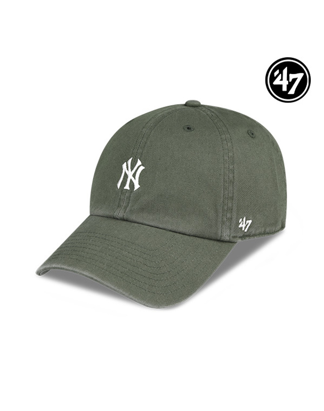 47브랜드 47브랜드 뉴욕 양키스 NY 스몰 로고 MLB 엠엘비 볼캡 야구 모자 모스 B-BSRNR17GWS-MSA 착용컷